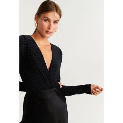Mango - Body. Czarne body damskie Mango, l, bez wzorów, z elastanu. Za 119,90 zł.