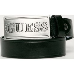 Guess Jeans - Pasek skórzany. Czarne paski męskie Guess Jeans, w paski, z jeansu. Za 319,90 zł.
