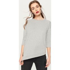 Bluzy damskie: Asymetryczna bluza - Jasny szar