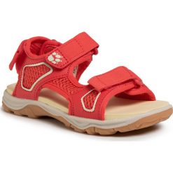 Sandały JACK WOLFSKIN - Taraco Beach Sandal K 4039531 S Red/Champagne. Czerwone sandały chłopięce Jack Wolfskin, ze skóry ekologicznej, bez zapięcia. Za 179,00 zł.