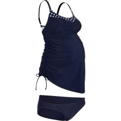 Tankini ciążowe (2 części) bonprix ciemnoniebieski. Niebieskie stroje kąpielowe ciążowe bonprix, bez wzorów. Za 109,98 zł.
