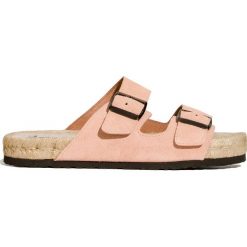 Espadryle MANEBI NORDIK HAMPTONS. Różowe espadryle damskie Manebi, bez wzorów, ze skóry, bez obcasa. Za 550,00 zł.