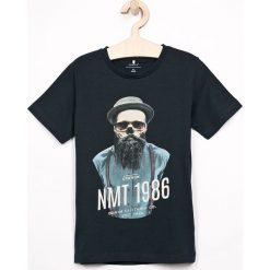 Name it - T-shirt dziecięcy 116-152 cm. Niebieskie t-shirty chłopięce marki Name it, z nadrukiem, z bawełny, bez rękawów. W wyprzedaży za 39,90 zł.