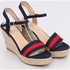 Espadryle na koturnie granatowe 9072 BLUE. Niebieskie koturny damskie . Za 61,46 zł.