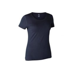 Koszulka Gym & Pilates 500 damska. Czarne koszulki damskie DOMYOS, s, bez wzorów, z elastanu, bez kołnierzyka. Za 19,99 zł.