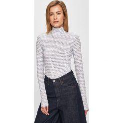 Calvin Klein - Bluzka. Białe bluzki damskie Calvin Klein, s, bez wzorów, z elastanu, z golfem. W wyprzedaży za 239,90 zł.