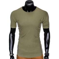 T-SHIRT MĘSKI BEZ NADRUKU S620 - KHAKI. Czarne t-shirty męskie z nadrukiem marki Inny, m, z bawełny. Za 12,99 zł.