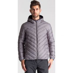 Wielokolorowa kurtka męska. Szare płaszcze męskie EA7 Emporio Armani, xl, z aplikacjami, z kapturem. Za 552,00 zł.