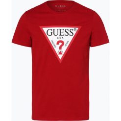Guess Jeans - T-shirt męski, czerwony. Czerwone t-shirty męskie Guess Jeans, m, z nadrukiem, z jeansu, bez kołnierzyka. Za 139,95 zł.