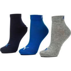Zestaw 3 par niskich skarpet unisex PUMA - 271080001 Blue/Grey Melange 277. Szare skarpetki damskie Puma, bez wzorów, z elastanu. Za 39,99 zł.