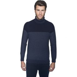 Sweter telford golf granatowy. Niebieskie swetry męskie Recman, m, bez wzorów, z wełny, klasyczne, z golfem, bez kaptura. Za 169,99 zł.