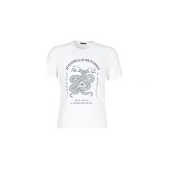 T-shirty z krótkim rękawem Sisley ZOMGA. Białe t-shirty męskie marki Sisley, s, bez wzorów, bez kołnierzyka, krótkie. Za 103,20 zł.