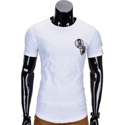 T-shirty męskie: T-SHIRT MĘSKI Z NADRUKIEM S726 – BIAŁY