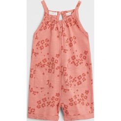 Mango Kids - Kombinezon dziecięcy Wanda 80-104 cm. Białe kombinezony dziewczęce Mango Kids, bez wzorów, z bawełny, z krótkim rękawem, krótkie. Za 45,90 zł.