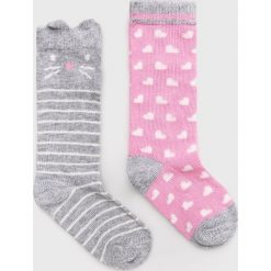 Blukids - Skarpetki (2-pack). Szare skarpetki dziewczęce Blukids, bez wzorów, z elastanu. W wyprzedaży za 14,90 zł.