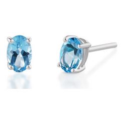 Wyjątkowe Kolczyki Złote - złoto 375, Blue topaz. Żółte kolczyki damskie W.KRUK, z topazem, złote. Za 389,00 zł.