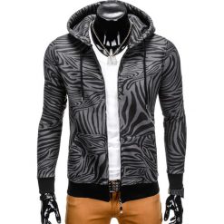 Bluzy męskie: BLUZA MĘSKA ROZPINANA Z KAPTUREM B769 – GRAFITOWA