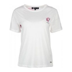 Pepe Jeans T-Shirt Damski Vanessa S Kremowy. Białe bluzki damskie marki Pepe Jeans, s, z nadrukiem, z jeansu, bez kołnierzyka, bez rękawów. W wyprzedaży za 174,00 zł.