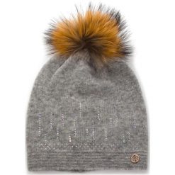 Czapka GRANADILLA - Soft Wool Swaroski JG5301 Pearl Grey 004. Szare czapki damskie marki Granadilla, bez wzorów, z elastanu. W wyprzedaży za 299,00 zł.