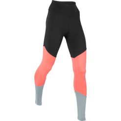Legginsy do biegania, długie, LEVEL 3 bonprix czarno-łososiowy neonowy - srebrnoszary. Czarne legginsy we wzory damskie bonprix, do biegania. Za 37,99 zł.