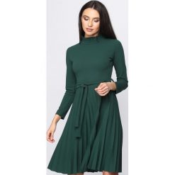 Ciemnozielona Sukienka Forever. Szare sukienki damskie marki Born2be, s, z elastanu, midi. Za 99,99 zł.