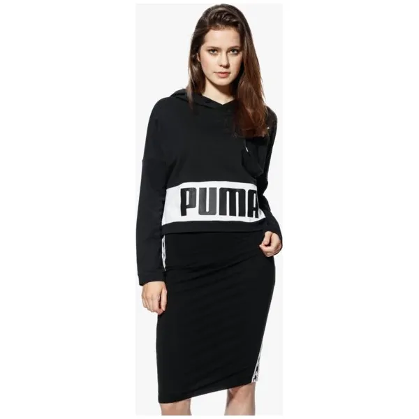 Puma Bluza Urban Sports , czarny, rozmiar M. Czarne bluzy damskie Puma, s, bez wzorów, z bawełny, z krótkim rękawem, krótkie, bez kaptura. W wyprzedaży za 189,99 zł.