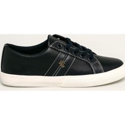 Lauren Ralph Lauren - Buty skórzane. Niebieskie buty sportowe damskie Lauren Ralph Lauren, bez wzorów, ze skóry, sportowe. W wyprzedaży za 299,90 zł.
