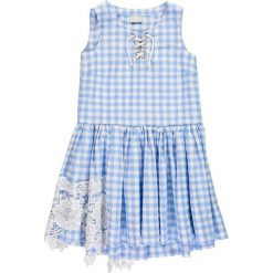 Mek - Sukienka dziecięca 140-170 cm. Niebieskie sukienki dziewczęce Mek, z nadrukiem, z bawełny, casualowe, bez rękawów, mini, rozkloszowane. W wyprzedaży za 179,90 zł.