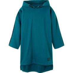 Sukienka dresowa z kapturem bonprix niebieskozielony. Niebieskie sukienki dziewczęce bonprix, bez wzorów, z dresówki, z długim rękawem, długie. Za 54,99 zł.
