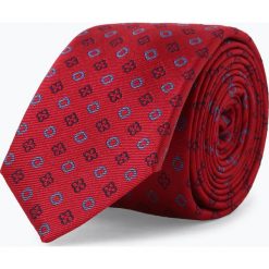 Finshley & Harding London - Męski krawat z jedwabiu ze spinką do krawata, czerwony. Czerwone krawaty męskie marki Finshley & Harding London, z jedwabiu, eleganckie. Za 129,95 zł.