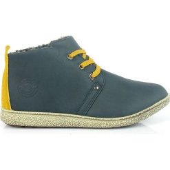 STYLOWE Ocieplane Męskie buty za Kostkę. Niebieskie półbuty męskie Nnite, na zimę, bez wzorów, ze skóry, eleganckie, na sznurówki. Za 59,00 zł.