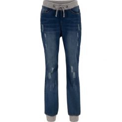 Dżinsy BOYFRIEND z wygodnym paskiem bonprix dirty denim. Czarne jeansy damskie bonprix. Za 109,99 zł.