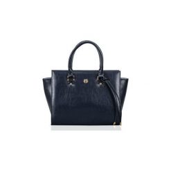 Damska skórzana torba shopper Gatto granatowa. Niebieskie torby damskie na zakupy Tagless, w paski, z bawełny, na ramię, bez dodatków. Za 349,00 zł.