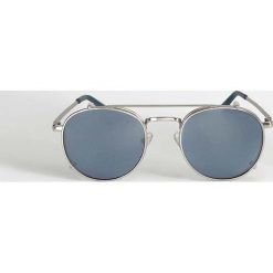 Mango Man - Okulary Mirror. Szare okulary przeciwsłoneczne męskie Mango Man, okrągłe. Za 119,90 zł.