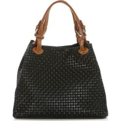 Torebki klasyczne damskie: Skórzana torebka w kolorze czarnym – 35 x 17 x 28 cm
