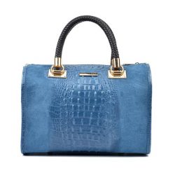 Torebki klasyczne damskie: Skórzana torebka w kolorze niebieskim – (S)29 x (W)49 x (G)17 cm