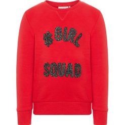Bluza "Etta" w kolorze czerwonym. Czerwone bluzy dziewczęce marki name it girls, z aplikacjami. W wyprzedaży za 35,95 zł.