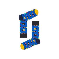 Skarpetki Happy Socks - Fall (BIR01-6000). Szare skarpetki damskie marki Happy Socks, w kolorowe wzory, z bawełny. Za 34,90 zł.