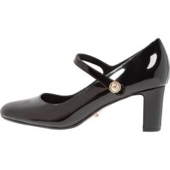 Dune London ANNTOINETTE Czółenka black. Czarne czółenka damskie marki Dune London, bez wzorów, ze skóry ekologicznej, bez obcasa. Za 419,00 zł.