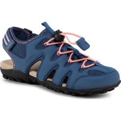Sandały GEOX - D Sand. Strel B D0225B 0EK15 C4008 Denim. Niebieskie klapki damskie Geox, bez wzorów, ze skóry ekologicznej, bez obcasa. Za 309,00 zł.