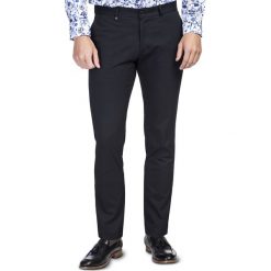 Spodnie RICCARDO SLIM SMCS000143. Czarne spodnie męskie Giacomo Conti, s, bez wzorów, z elastanu. Za 299,00 zł.
