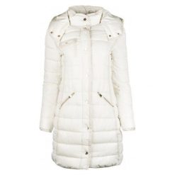 Desigual Płaszcz Damski Inga 36 Biały. Białe kurtki damskie Desigual, bez wzorów, bez kaptura. W wyprzedaży za 654,00 zł.