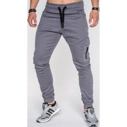 SPODNIE MĘSKIE JOGGERY P391 - GRAFITOWE. Szare joggery męskie marki Ombre Clothing, xxl. Za 89,00 zł.