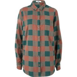 Koszula flanelowa bonprix głęboki zielony - orzechowy w kratę. Zielone koszule damskie bonprix. Za 29,99 zł.