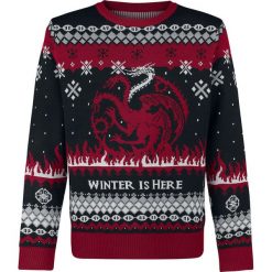 Gra o Tron Fire And Blood Sweter czarny/szary/czerwony. Czarne swetry klasyczne męskie Gra o Tron, s, z okrągłym kołnierzem. Za 244,90 zł.