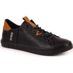 Trampki niskie męskie eko skóra czarne Big Star GG174026 - czarny. Czarne trampki męskie BIG STAR, bez wzorów, ze skóry, retro, bez zapięcia. Za 129,99 zł.