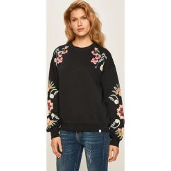 Desigual - Bluza. Niebieskie bluzy damskie Desigual, s, z aplikacjami, z bawełny, bez rękawów, bez kaptura. Za 399,90 zł.