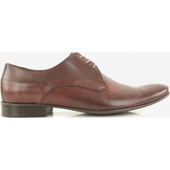 Półbuty brązowe Standard. Pomarańczowe buty wizytowe męskie Badura, bez wzorów, wizytowe, bez zapięcia. Za 295,99 zł.