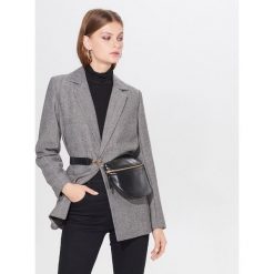Marynarka oversize z wełną - Czarny. Czarne marynarki damskie Mohito, bez wzorów, z wełny. Za 229,99 zł.