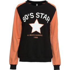 Bluza z nadrukiem bonprix czarno-biały. Czarne bluzy damskie bonprix, z nadrukiem, bez rękawów, bez kaptura. Za 59,99 zł.